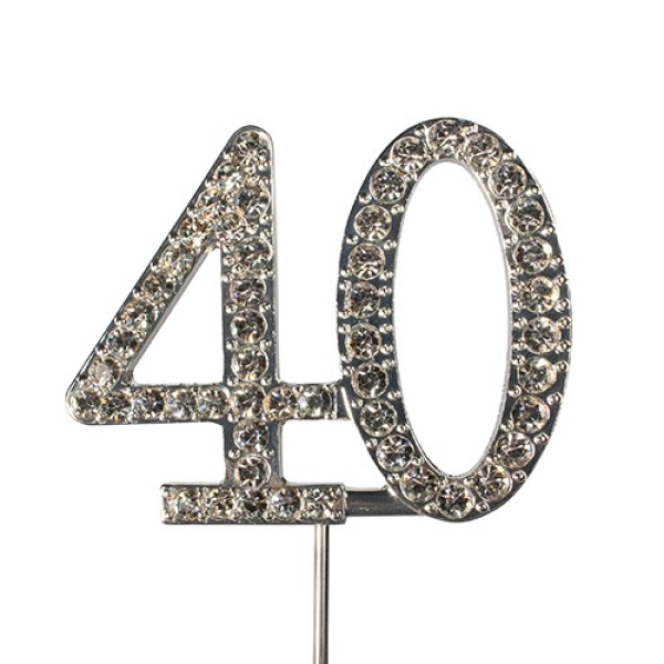 Diamante Number Pic Silver - 40